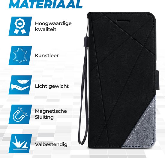 Étui pour iPhone XR Bookcase - Cuir - Portefeuille - Étui à livres - Portefeuille - Étui à rabat - Apple iPhone XR - Zwart