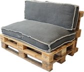 Unique Palletkussenset Manouk - Zit- en Rugkussen Faded Coal Grey - Set 120x80/40 cm