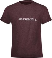 Be Friends T-Shirt - Be Friends - Kinderen - Bordeaux - Maat 10 jaar
