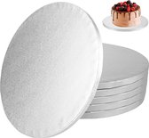 6 pièces assiettes à gâteau 30 cm assiette à gâteau argentée assiette à gâteau ronde réutilisable support de gâteau premium pour le transport de gâteaux, tartes