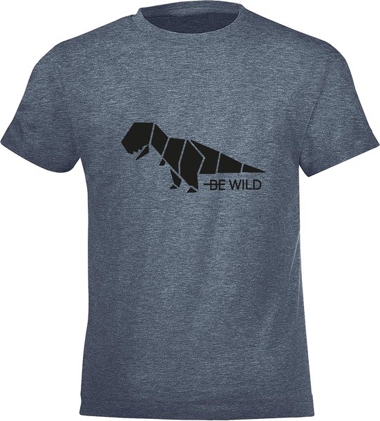 T-Shirt Be Friends - Be wild dino - Enfants - Denim - Taille 4 ans