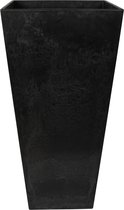 Artstone - Vaas Ella - 35x70 - Zwart - Bloempot voor binnen en buiten - Milieuvriendelijk - Sterk en licht - Met drainagesysteem