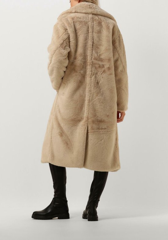 Notre-V Fur Coat Long Jassen Dames - Winterjas - Ecru - Maat L