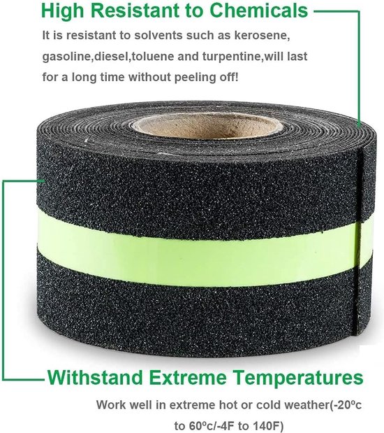 Antislip Grip Tape Gloeiend In Het Donker, Antislip Zelfklevende Traptreden Hoge Tractie Veiligheidstape Voor Trappen Trappen Terrasplanken Binnen En Buiten 50 Mm X 5 M