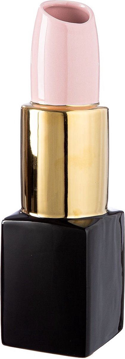 Gilde Handwerk - Vaas - Lipstick - Lippenstift Vaas - Keramiek - 20x6 cm