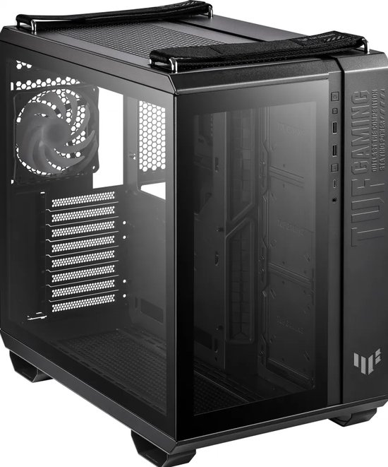 ASUS TUF Gaming GT502 PLUS Black - Mid Tower - ATX, Micro-ATX, Mini-ITX - tempered glass - geen voeding (ATX) - 2 x USB 3.2 Gen1 - 1x USB 3.2 Gen 2 Type-C - zwart