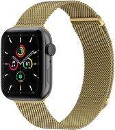 iMoshion Bandje Geschikt voor Apple Watch Bandje Series 1 / 2 / 3 / 4 / 5 / 6 / 7 / 8 / 9 / SE / Ultra (2) - 42 / 44 / 45 / 49 mm Maat S - iMoshion Milanees magnetische band - goud