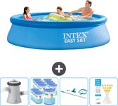Intex Rond Opblaasbaar Easy Set Zwembad - 305 x 76 cm - Blauw - Inclusief Pomp Filters - Schoonmaakset - Testrips