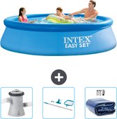 Intex Rond Opblaasbaar Easy Set Zwembad - 305 x 76 cm - Blauw - Inclusief Zwembadfilterpomp - Schoonmaakset - Solarzeil