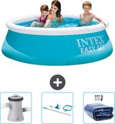 Intex Rond Opblaasbaar Easy Set Zwembad - 183 x 51 cm - Blauw - Inclusief Zwembadfilterpomp - Schoonmaakset - Solarzeil