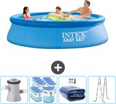Intex Rond Opblaasbaar Easy Set Zwembad - 305 x 76 cm - Blauw - Inclusief Pomp Filters - Solarzeil - Ladder