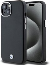 Coque arrière en Métal enveloppée de signature BMW ( Compatible MagSafe) - Convient pour Apple iPhone 15 Plus (6,7") - Zwart