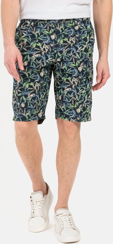 camel active Cargo shorts met allover print - Maat menswear-36IN - Blauw-Groen