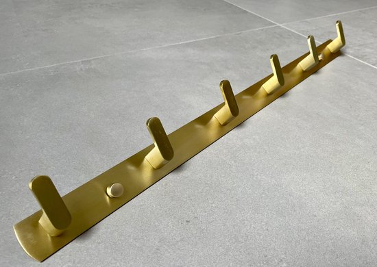 Gouden kapstok - Wandhaak - Goud - Haken - 6 haken- 55 cm