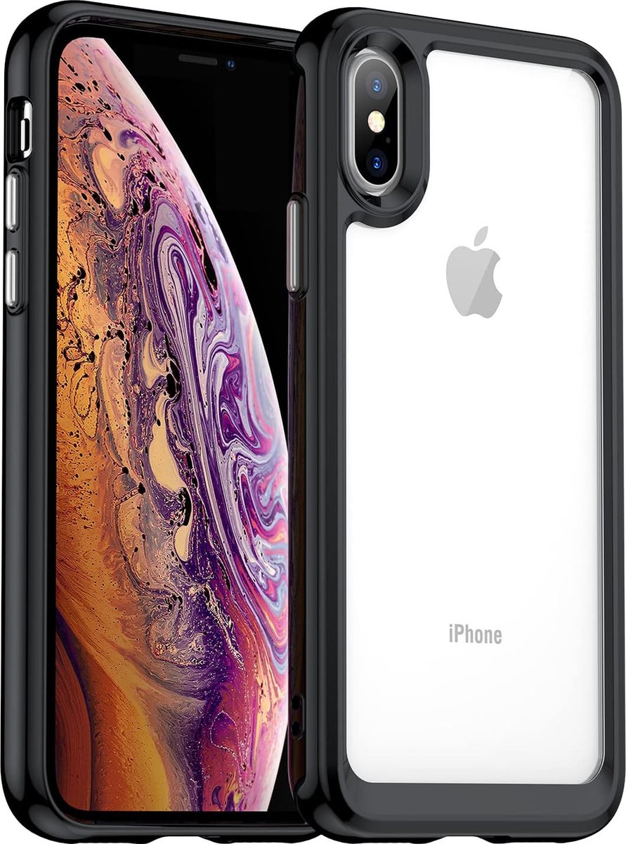Helder acryl Harde achterkant Hoesje - Zachte TPU Bumper Hybride telefoonhoes Geschikt voor: Apple iPhone X / XS