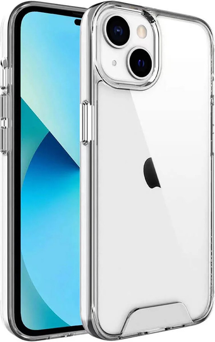 Military Grade Transparant - Bumper HQ Siliconen TPU Cover Geschikt voor: iPhone 14 Hoesje - Crystal Clear Case