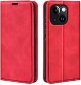 iPhone 15 hoesje - Luxe Wallet Bookcase (Magnetische Sluiting) - Rood - GSM Hoesje - Telefoonhoesje Geschikt Voor iPhone 15
