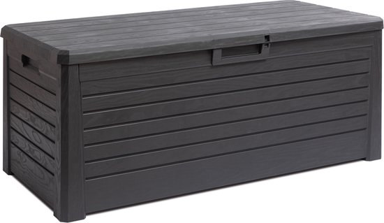 Toomax Florida opbergbox met deksel - 550L - Antraciet - Kunststof - Waterdichte kussenbox voor buiten in de tuin