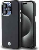 BMW Signature Wrapped Metal Back Case (MagSafe Compatible) - Geschikt voor Apple iPhone 15 Pro (6.1") - Zwart