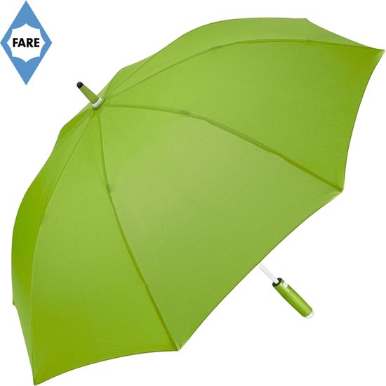 Fare Paraplu - Ø112 cm - Stormparaplu - Automatisch openend - Fibertec - Winddicht - Whiteline - Polyester - Lime
