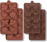 Bastix - Siliconen chocoladevorm, boskever en dierenvorm met nijlpaard leeuw vlinder bij lieveheersbeestje Candy Jelly Jelly Mold