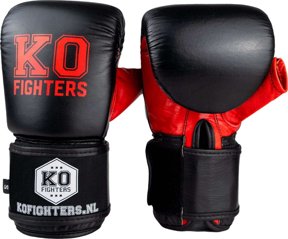 KO FIGHTERS (Kick) Bokshandschoenen - Zakhandschoenen - Leder - Rood - S