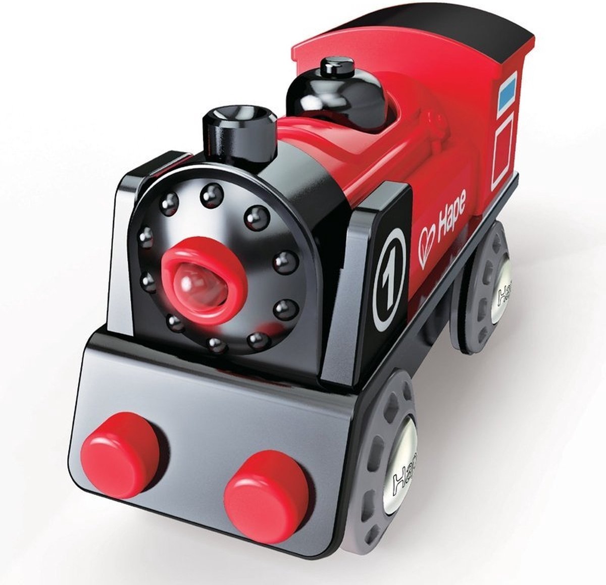 Hape Batterij Locomotief Nr. 1 - Speelgoedtrein met Verlichting en Magneet, 3 jaar+ — afbeelding 7