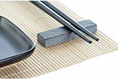 Sushi-set DKD Home Decor Zwart Natuurlijk Metaal Bamboe Keramiek Orientaals 30 x 40 cm 27,8 x 17,8 x 3 cm (7 Onderdelen) (27,8 x