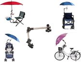 Universele parasolhouder voor fiets/rolstoel/kinderwagen/golftrolley voor ronde elementen tot 2,5 cm diameter, Meerkleurig