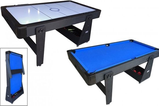 Foto: Top table airhockey pooltafel twist 2in1 max wood 6ft