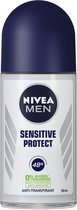NIVEA MEN Sensitive Protect Deodorant Roller - 6 x 50 ml - Voordeelverpakking