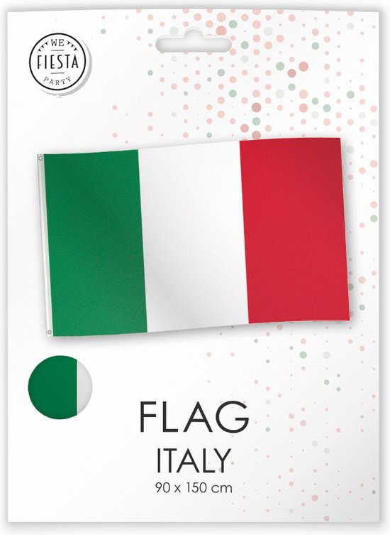 Drapeau Italie 150 X 90 Cm - Polyester - 2 œillets Pour Hampe - Pour Supporter La Squadra Azzurra