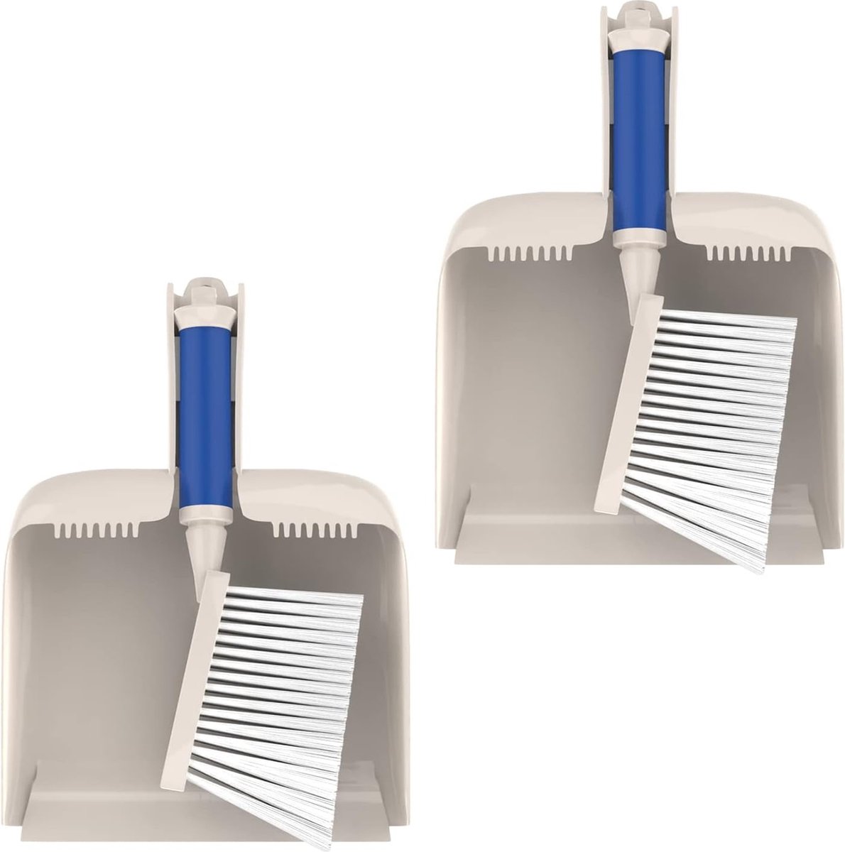 Goedkoopste Set van 2 Handborstels Grijs - Handborstel en stoffer voor moeiteloos schoonmaken - Veelzijdige toepasselijk veegset - Ruimtebesparende handborstel en stoffer