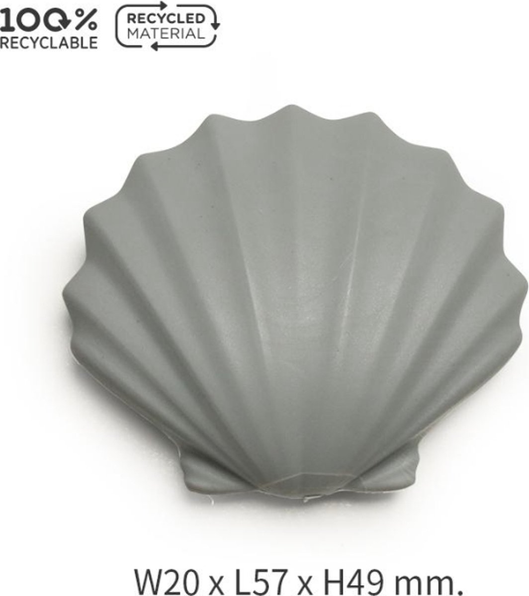 Qualy - Licht Grijs "Sea Shell Magnet” W20 x L57 x H49 mm 36 gr Koelkastmagneet | Whiteboard Magneet | Magnet - Magneten