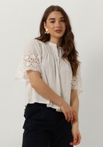 Ruby Tuesday Salome Blouse With Half Embro Sleeves And Round Neck Dames - Jurken - Wit - Maat 42