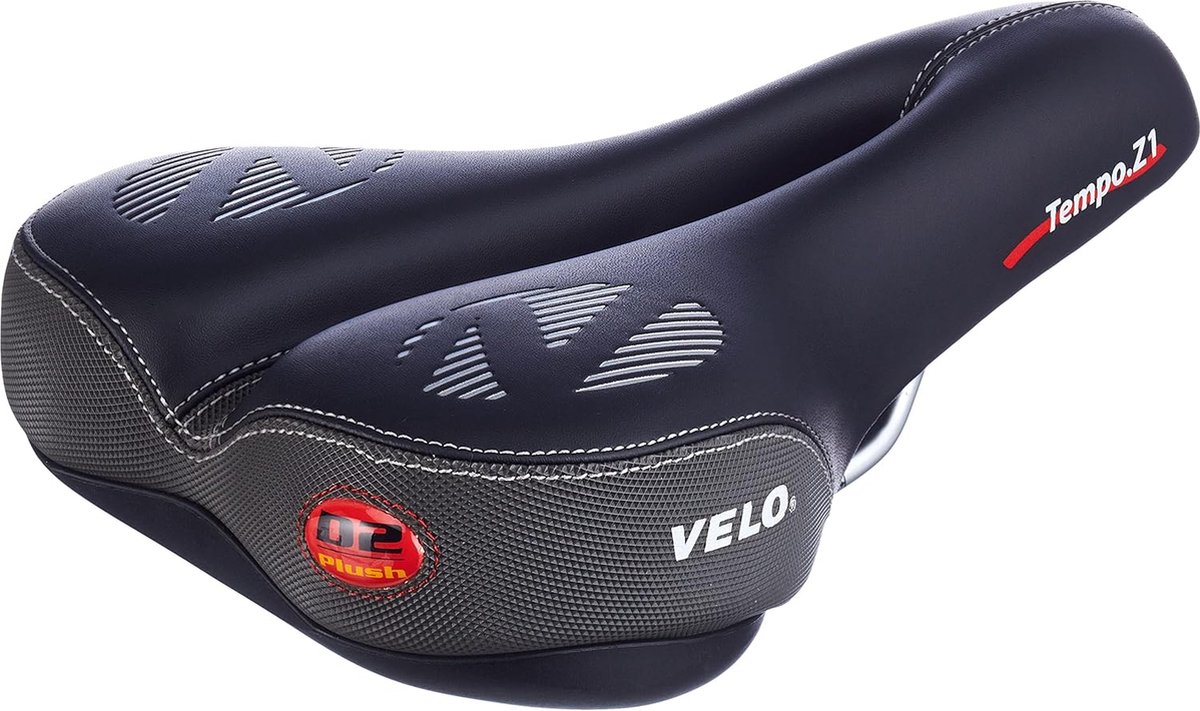 Selle VELO Tempo Z1 Pour Homme - 260 X 170 Mm, Similicuir Doux, Structure Acier, Confort Trekking