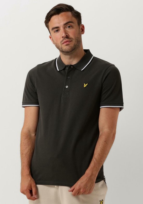 Lyle & Scott Tipped Polo Shirt Polo's & T-shirts Heren - Polo shirt - Donkergrijs - Maat XL