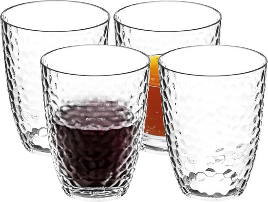 5Five Drinkglazen Estiva - 18x - transparant - onbreekbaar kunststof - 380 ml