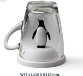 Qualy - Mok “Penguin Mug” met wit deksel W94 x L116 x H110 mm 500 gr Materiaal: Gerecycled PP + Oceaanglas