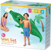 Opblaasbare Krokodil - Intex - Waterspeelgoed - Speelgoed - Inflatable crocodile - 168x86 cm - Opblaasfiguur - Opblaasband meer, zee en zwembad - Kamperen - Zwembadspeelgoed - Ride On crocodile - Alligator -