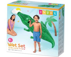 foto van Opblaasbare Krokodil - Intex - Waterspeelgoed - Speelgoed - Inflatable crocodile - 168x86 cm - Opblaasfiguur - Opblaasband meer, zee en zwembad - Kamperen - Zwembadspeelgoed - Ride On crocodile - Alligator -
