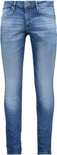 Lichtblauwe jeans, slim fit, met een subtiel gestreept patroon en stonewashed effect. Gemaakt van denim.