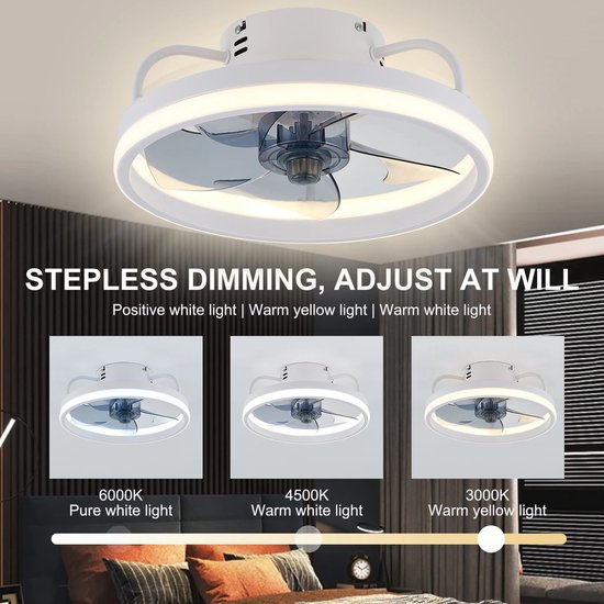Plafondventilator - LED Plafondlamp Ventilator - Met Afstandsbediening - Voor Woonkamer of Slaapkamer - Huisverlichtingsarmatuur