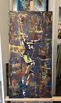 Schilderij- Kobe Bryant- Mixed Media- Katoenen canvasdoek op houten frame- 120x60 cm
