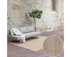 Rond Jute buitenkleed Naturel ZigZag - Rond 240 Ø - (XXL)