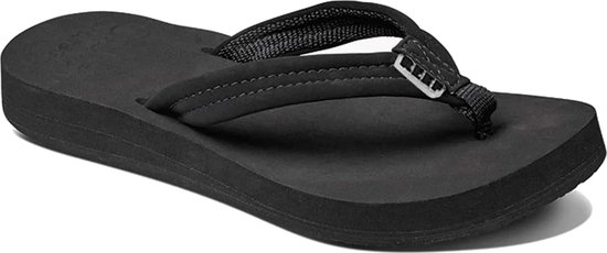 Zwarte Reef slipper met dikke zool