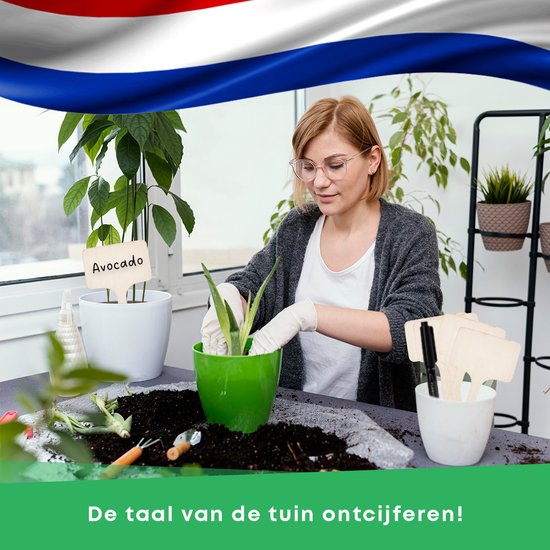 YUGN Étiquettes pour plantes 20 pièces - Bois - dont 1 stylo - Bouchons pour Plantes Étiquetage des plantes - Étiquetage des herbes - Étiquettes à coller Panneaux de potager - Astuce cadeau
