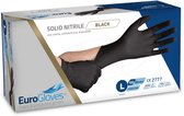 Eurogloves handschoenen - solid nitrile - zwart - Large - poedervrij- 30 x 100 stuks voordeelverpakking