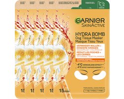 Garnier SkinActive Sheet Oogmasker - 5 Stuks - Sinaasappelsap en Hyaluronzuur - Voordeelverpakking