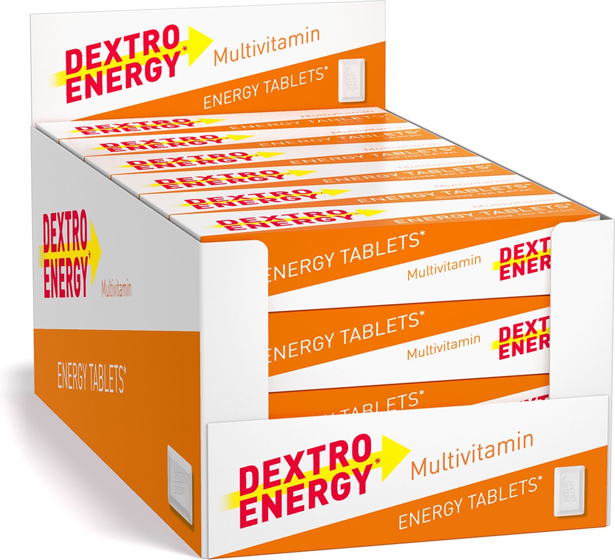 Dextro Energy Multivitamine - 24 x 14 stuks - Druivensuiker Tabletten met 10 Vitaminen - Dextrose - Snelle Suikers